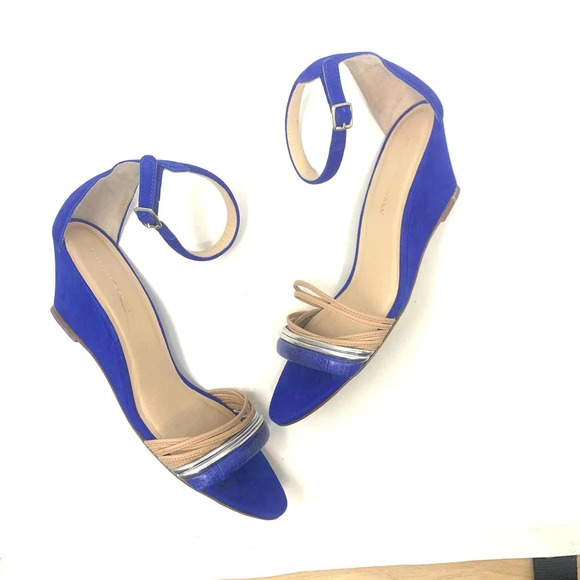Loeffler Randall Addie Strappy Demi-Wedge Sandal Cobalt Blue Size US 10 - Picture 2 of 11